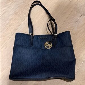 Michael Kors Dark Blue Signature Tote